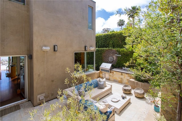 view of patio / terrace with an outdoor kitchen and area for grilling