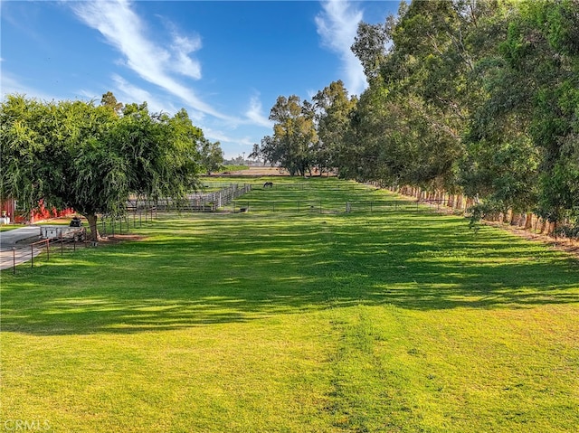 view of yard featuring a rural view