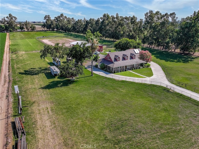 bird's eye view with a rural view