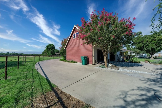 view of patio featuring a rural view