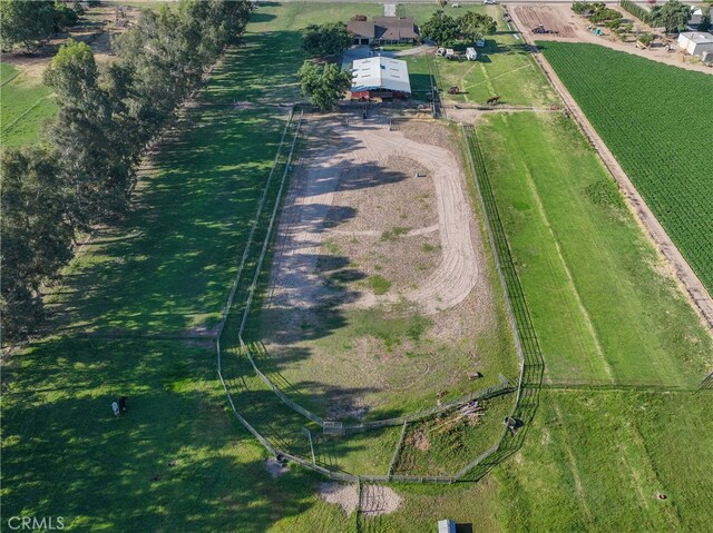 drone / aerial view with a rural view