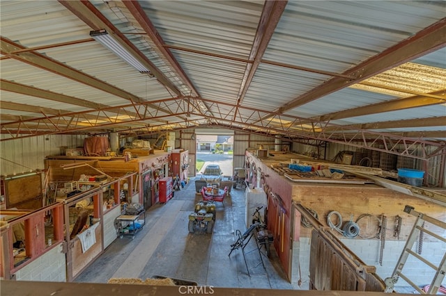 misc room featuring vaulted ceiling