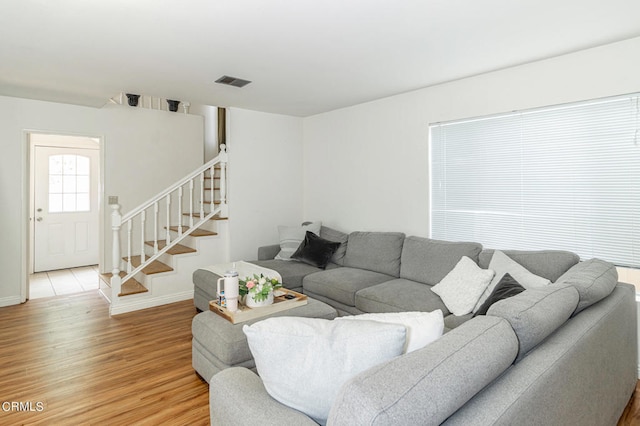 living room featuring hardwood / wood-style floors