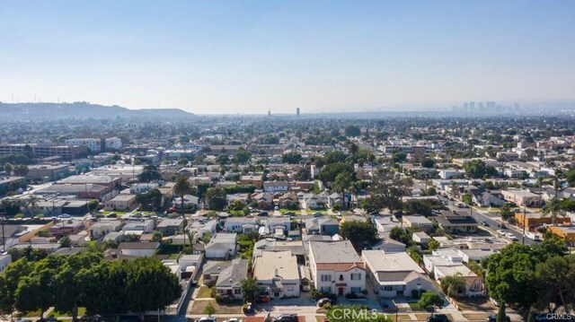 drone / aerial view with a mountain view