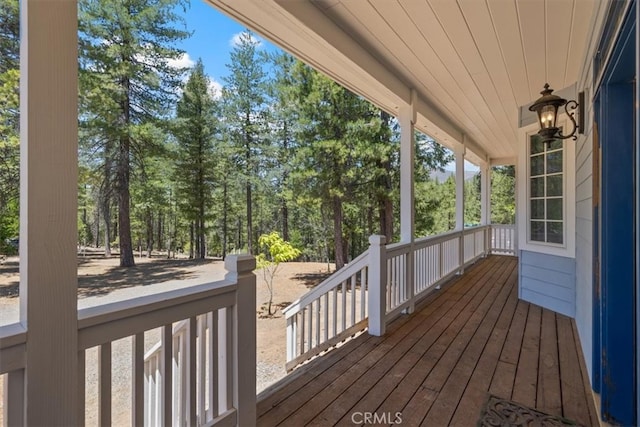 deck with covered porch