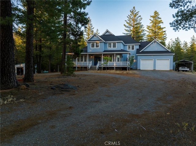 view of front of property featuring covered porch