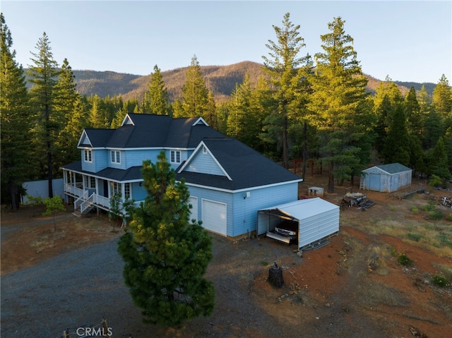 aerial view featuring a mountain view