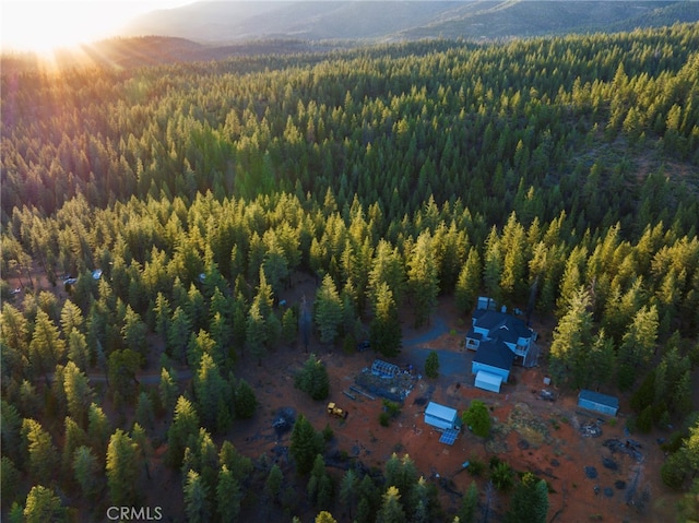 bird's eye view featuring a mountain view