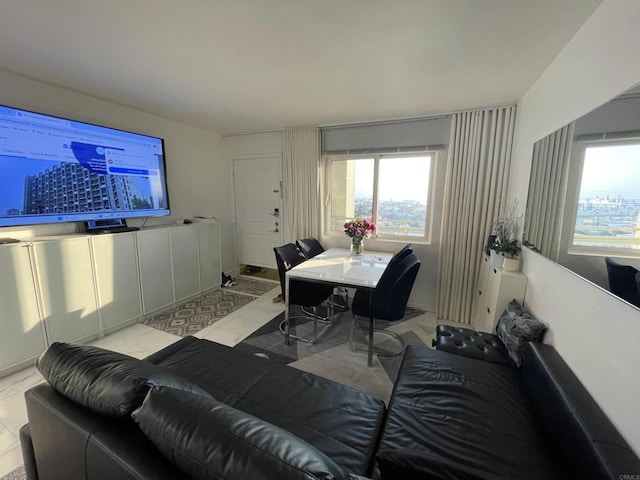 view of tiled living room