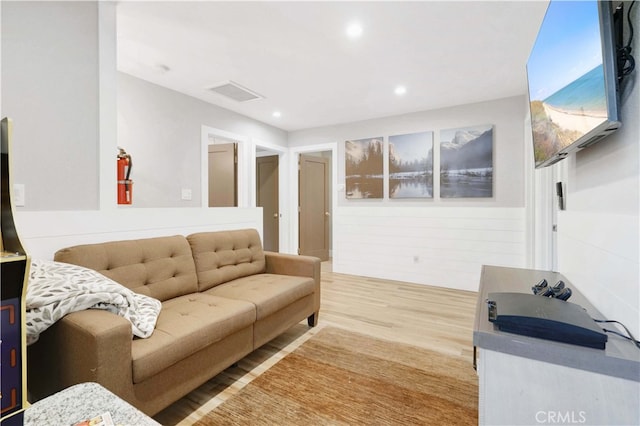 living room featuring wood-type flooring