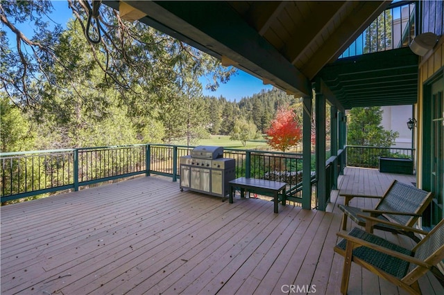 deck with grilling area