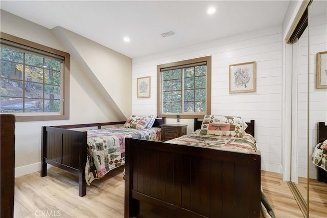 bedroom featuring light hardwood / wood-style flooring