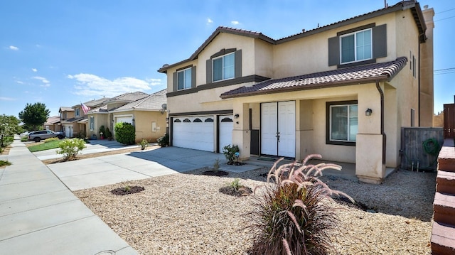 view of front of home with a garage