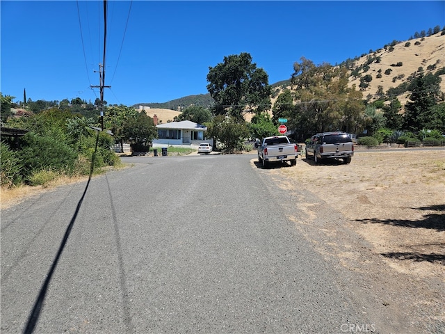 view of street with a mountain view