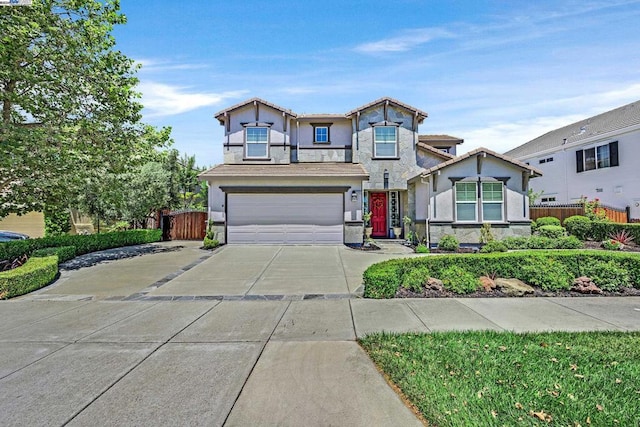 view of front facade featuring a garage