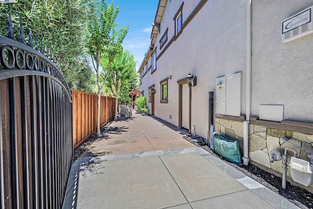 view of home's exterior with a patio area