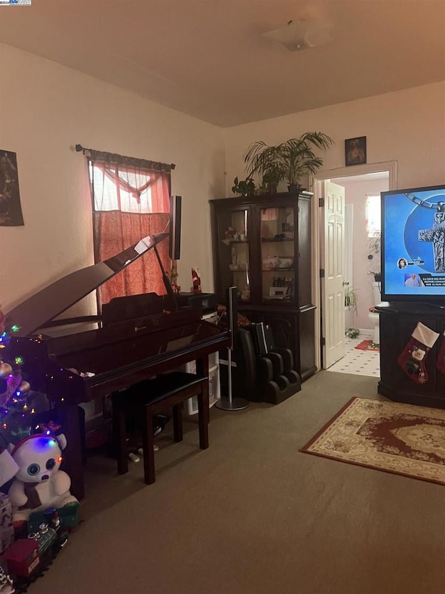 interior space with carpet flooring