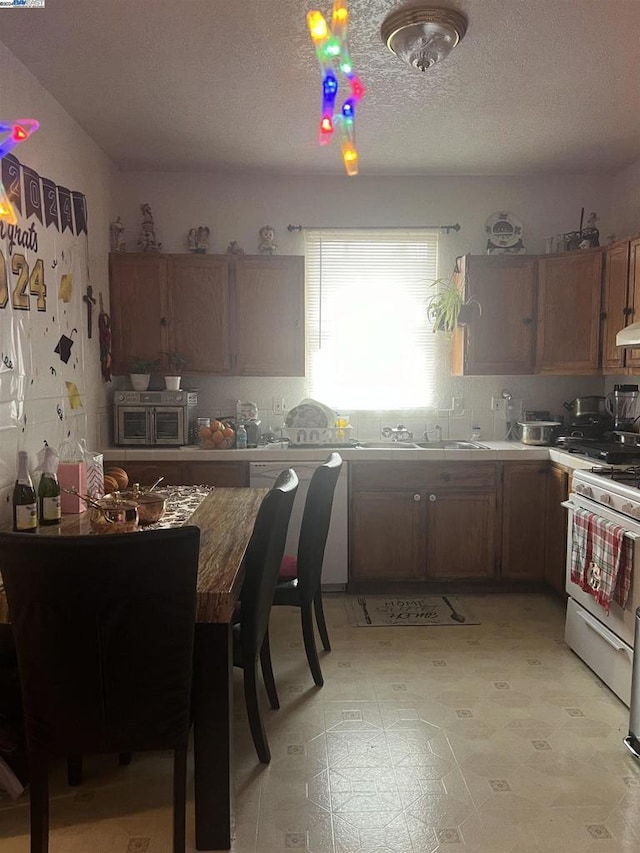 kitchen with sink and white appliances