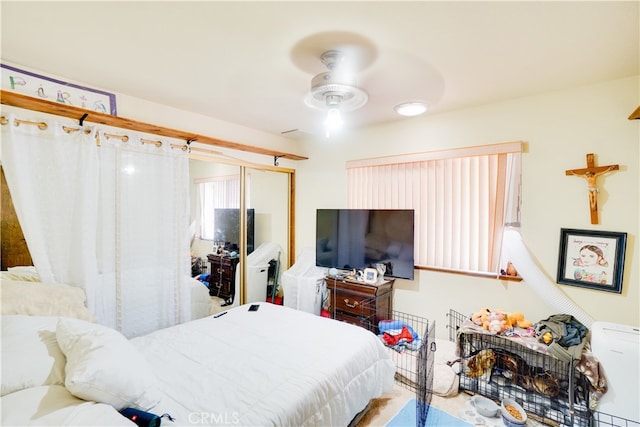 bedroom featuring a closet