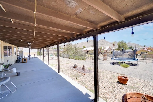 view of patio / terrace featuring a trampoline