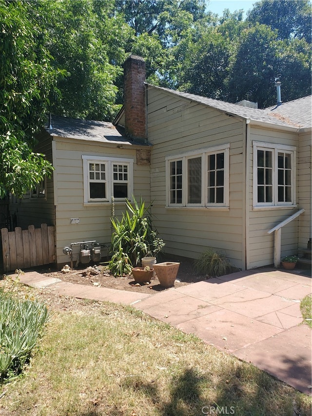 view of front of home with a patio