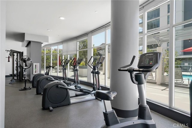 400 W Ocean Blvd Unit 1601, Long Beach, CA 90802 - gym featuring recessed lighting
