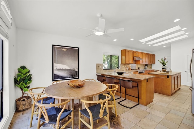 32701 Via Palacio, Rancho Palos Verdes, CA 90275 - dining room featuring recessed lighting and a ceiling fan