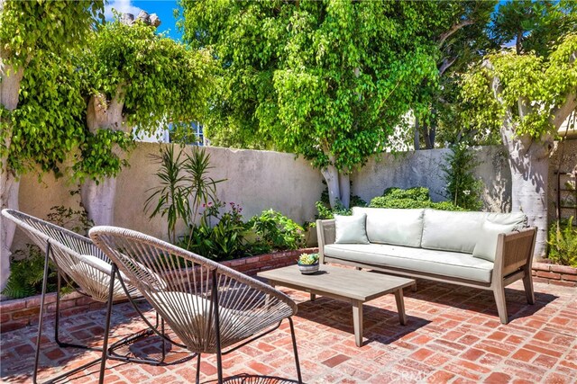 32701 Via Palacio, Rancho Palos Verdes, CA 90275 - fenced backyard with an outdoor hangout area and a patio area