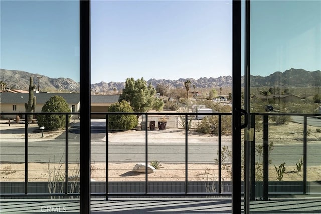 balcony with a mountain view