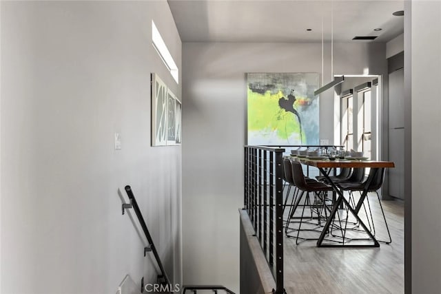 interior space featuring wood-type flooring