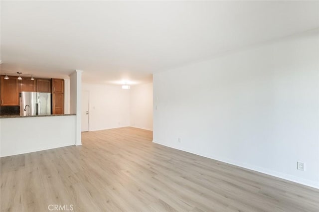 unfurnished living room featuring light hardwood / wood-style flooring