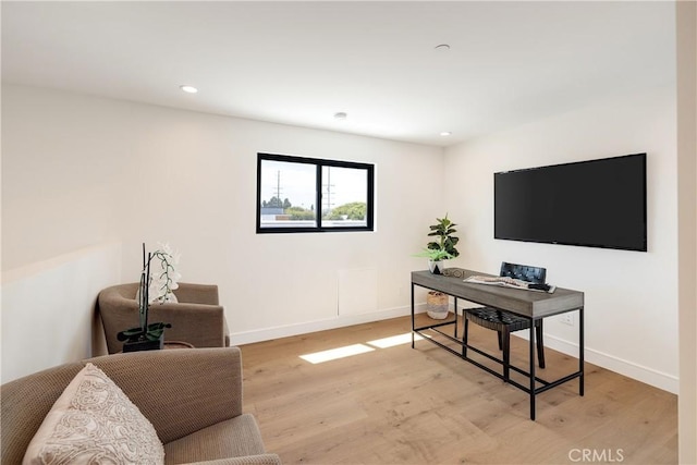 office featuring light wood-type flooring