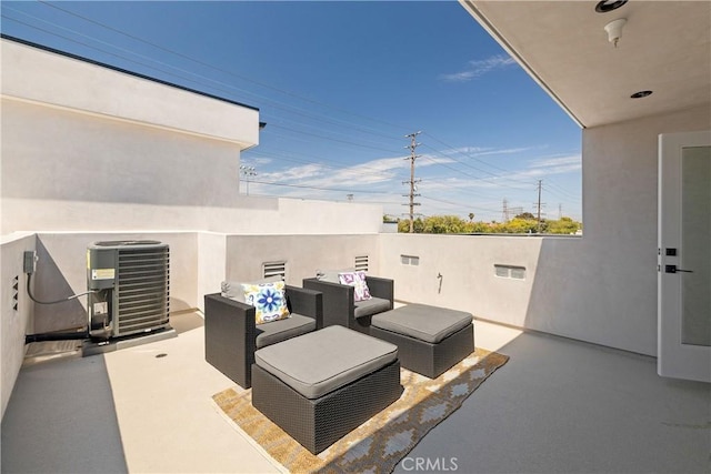 view of patio / terrace featuring central AC unit