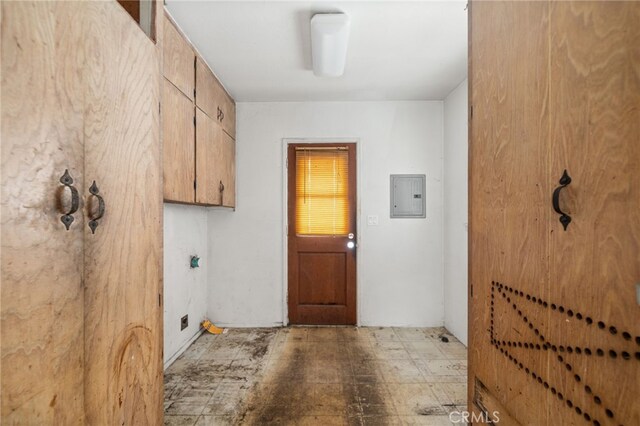 laundry room with electric panel