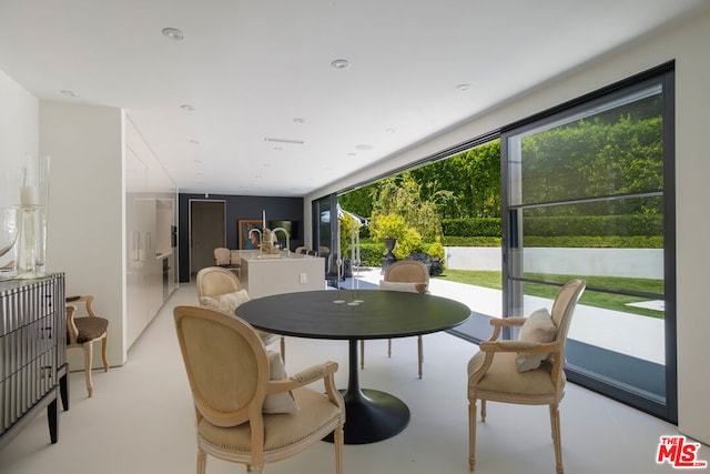 view of dining area