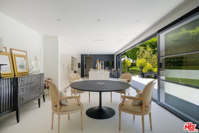 view of dining area