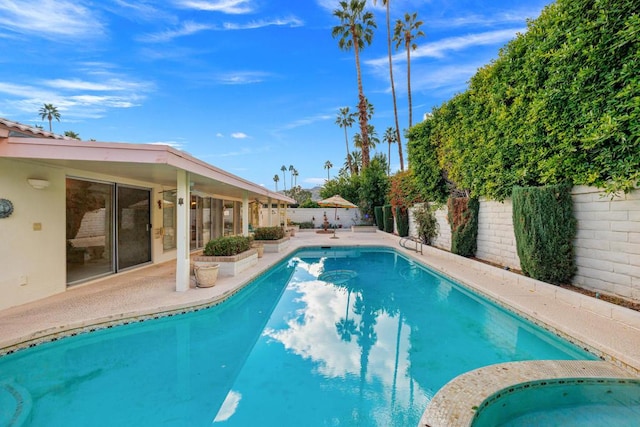 view of pool with a patio area