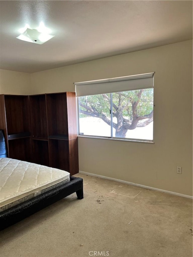 unfurnished bedroom with light colored carpet