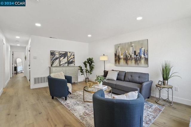 living room featuring light hardwood / wood-style floors