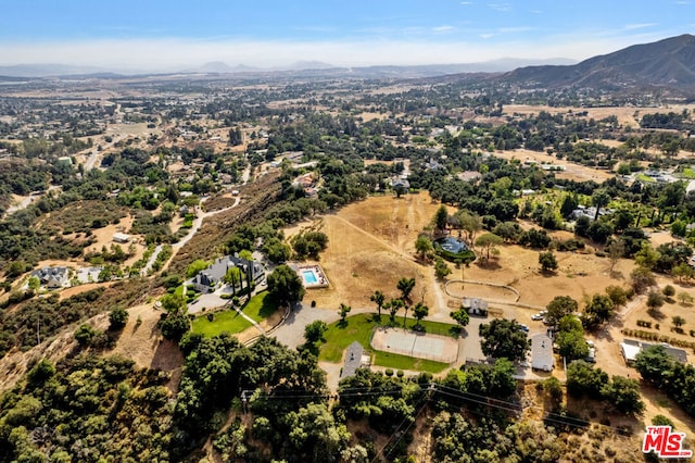 bird's eye view with a mountain view