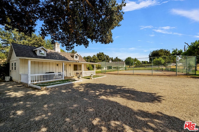 view of yard with a porch