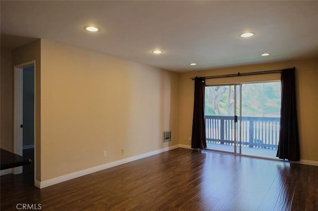 3601 W Hidden Ln Unit 121, Rolling Hills Estates, CA 90274 - unfurnished room featuring dark wood-style floors and recessed lighting