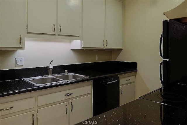 3601 W Hidden Ln Unit 121, Rolling Hills Estates, CA 90274 - kitchen featuring black appliances, white cabinets, and dark countertops