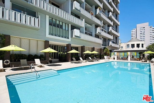 view of pool with a patio