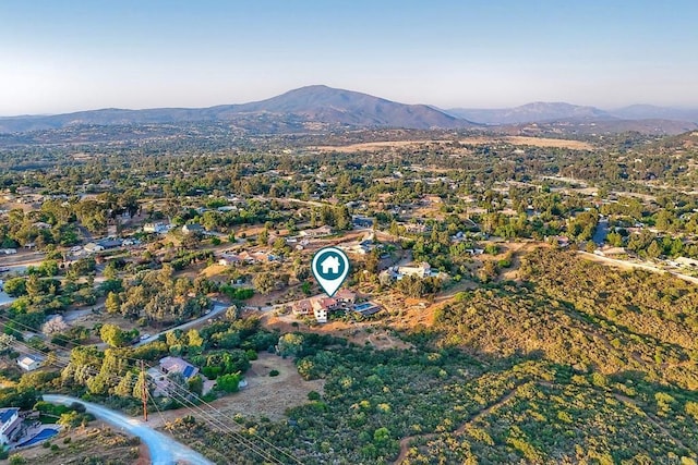 aerial view with a mountain view