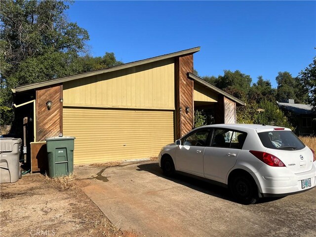 view of garage