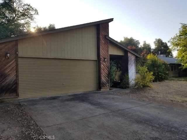 view of garage