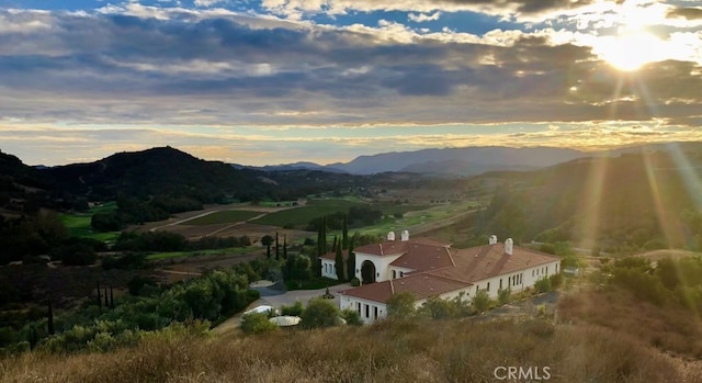 view of mountain feature featuring a rural view