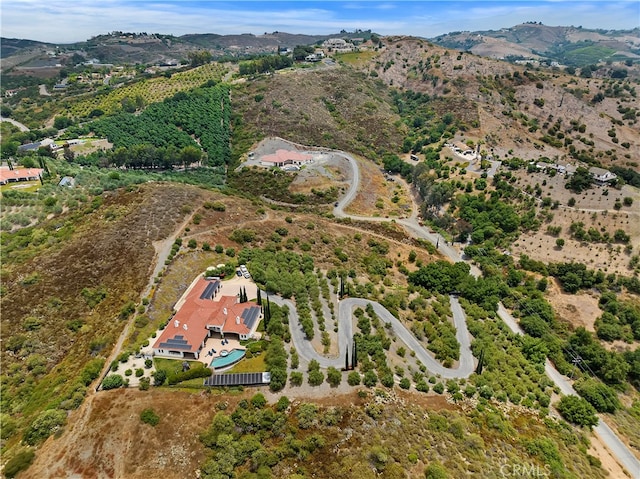 bird's eye view featuring a mountain view