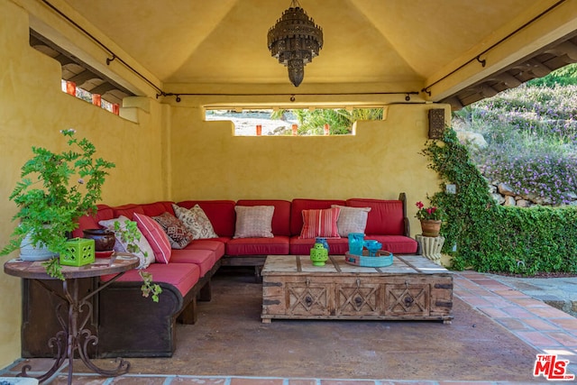 view of patio with an outdoor hangout area